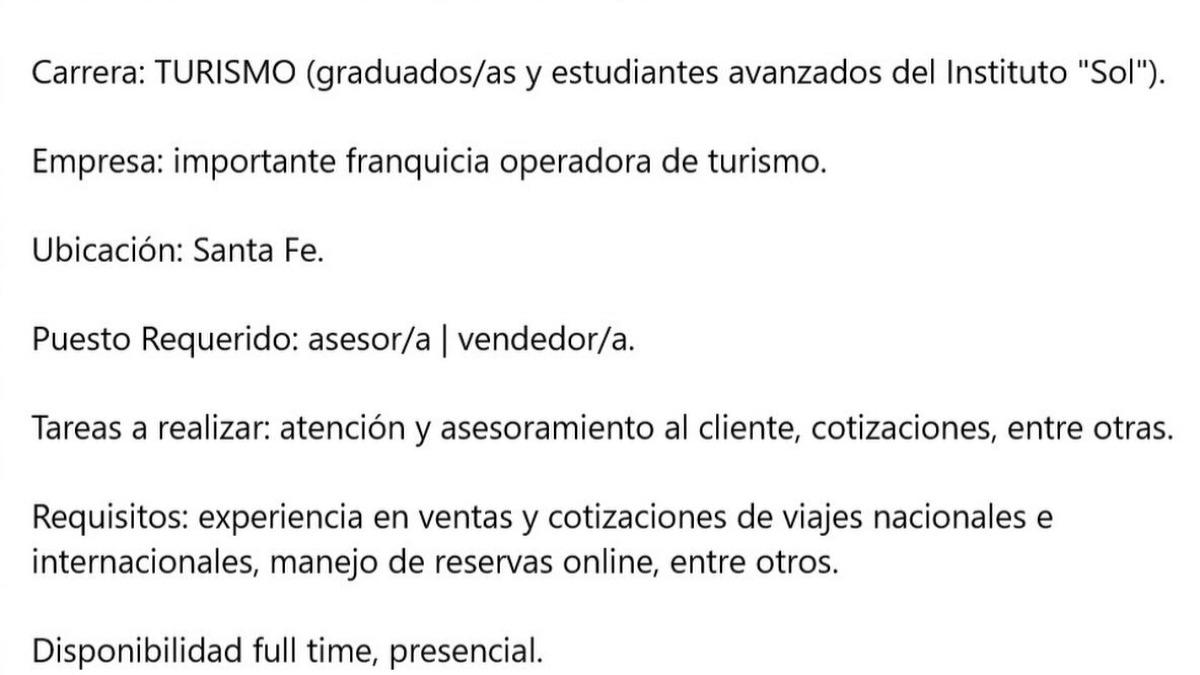 BOLSA DE TRABAJO - Búsqueda N°05/26