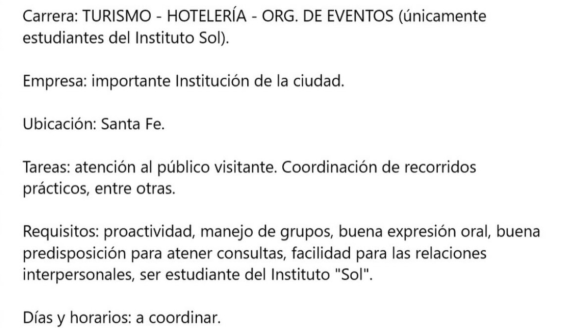 BOLSA DE TRABAJO - Búsqueda N°06/26