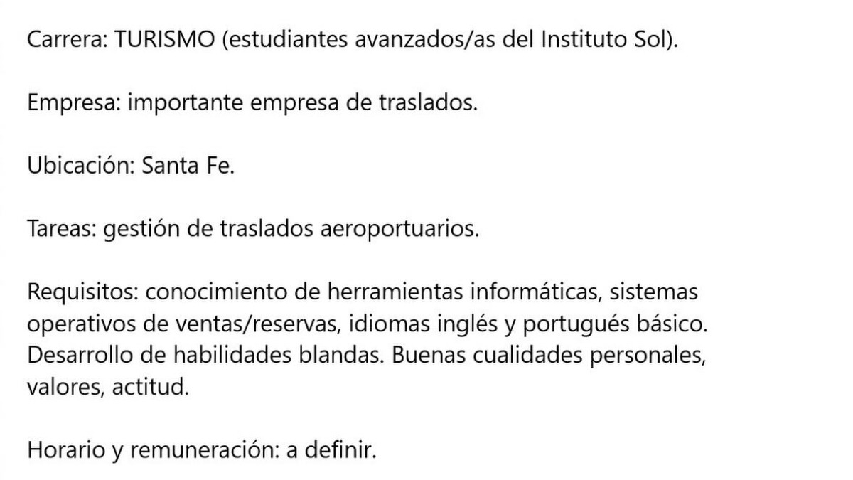 BOLSA DE TRABAJO - Búsqueda N°09/26